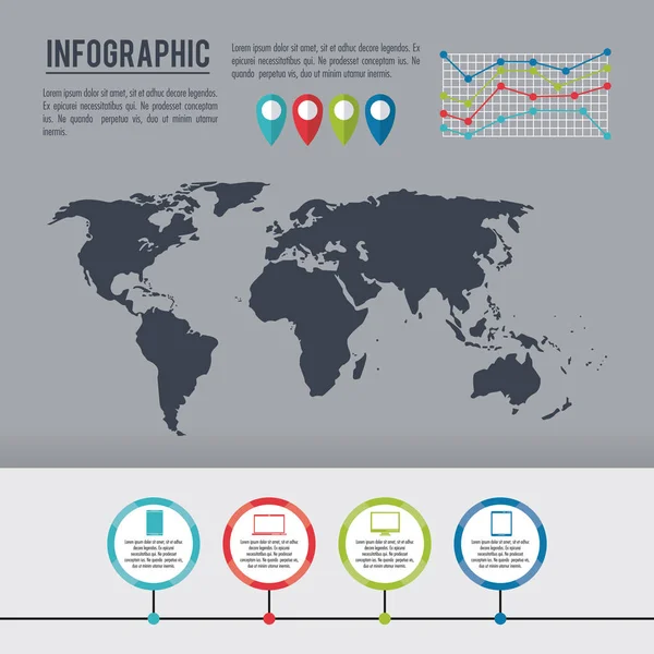 Infographie du monde entier — Image vectorielle