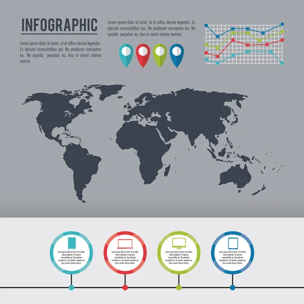 Infográfico mundo inteiro —  Vetores de Stock