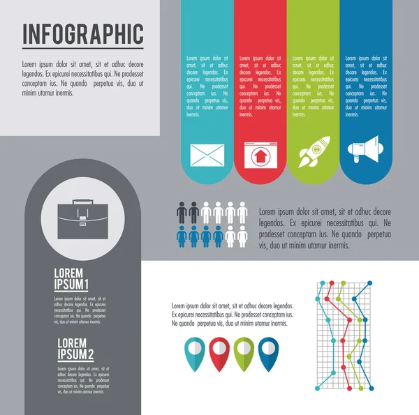 Infografía varios diagramas — Vector de stock