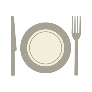 Tabak ve çatal bıçak ile