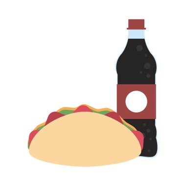 Burrito ve soda şişesi
