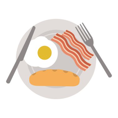 Amerikan kahvaltı tabağı üzerinde