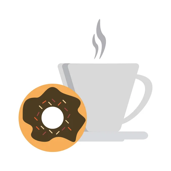 Taza de café y donut — Archivo Imágenes Vectoriales