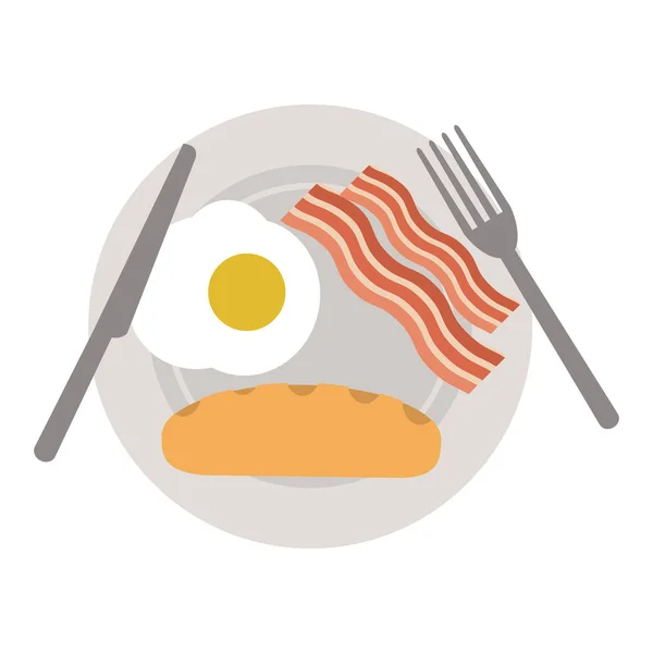 Desayuno americano en el plato — Archivo Imágenes Vectoriales
