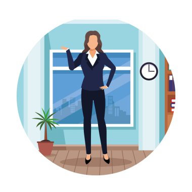 Yönetici kadın karikatür