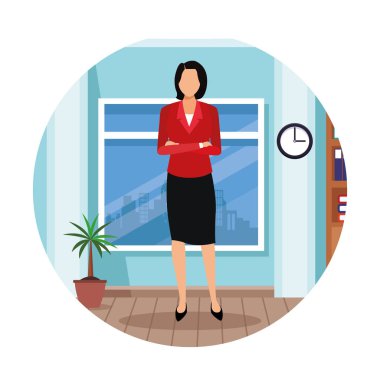 Yönetici kadın karikatür