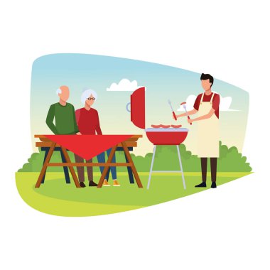 Aile barbekü piknik