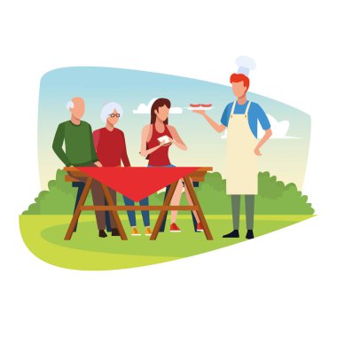 Aile barbekü piknik