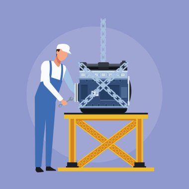 Araba ve fabrika işçisi