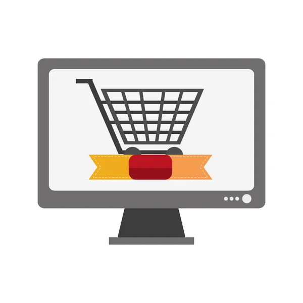Zakupy online z komputera — Wektor stockowy