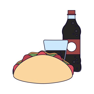 Burrito ve soda şişesi