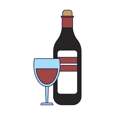 Şişe ve bardak bardak şarap