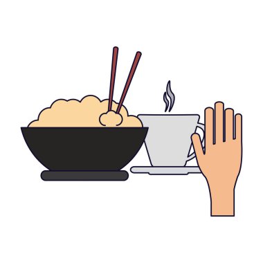 Pilav kasesi ve sıcak içecek Kupası