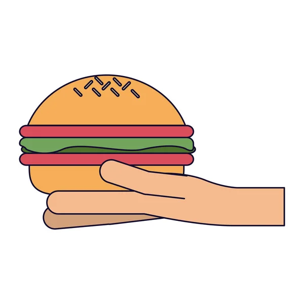 Hamburguesa de mano — Vector de stock