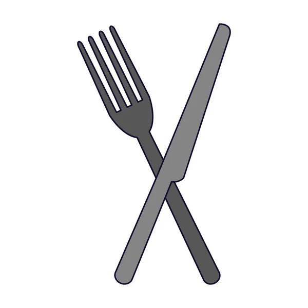 Cubiertos de tenedor y cuchillo — Vector de stock