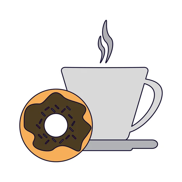 Kahve ve çörek — Stok Vektör