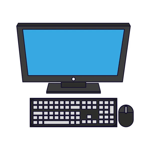 Desk computer isolated — Stock Vector