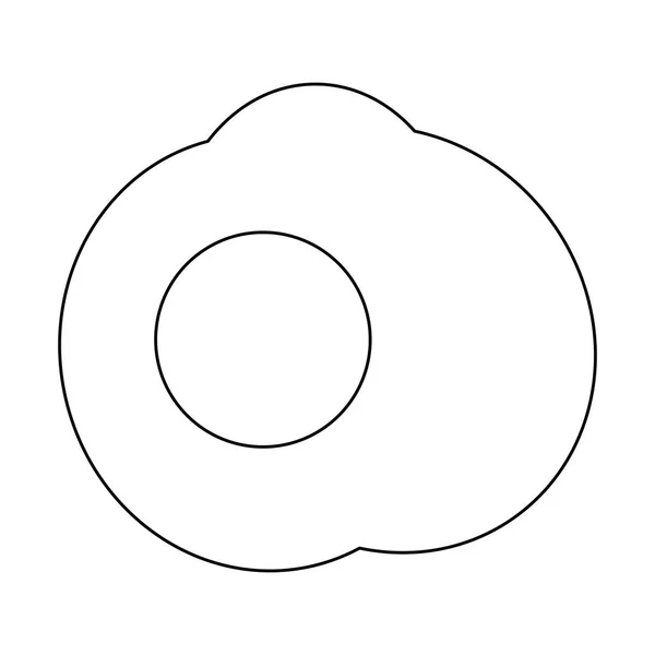 Vista superior del huevo frito blanco y negro — Vector de stock