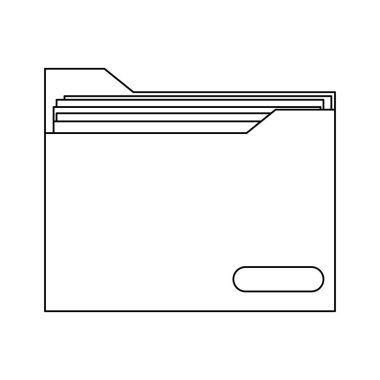 Klasör belge sembol siyah ve beyaz izole