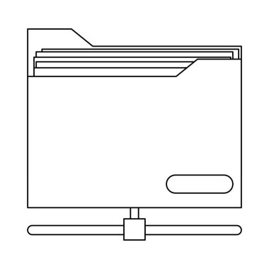 Klasör ve ağ siyah ve beyaz