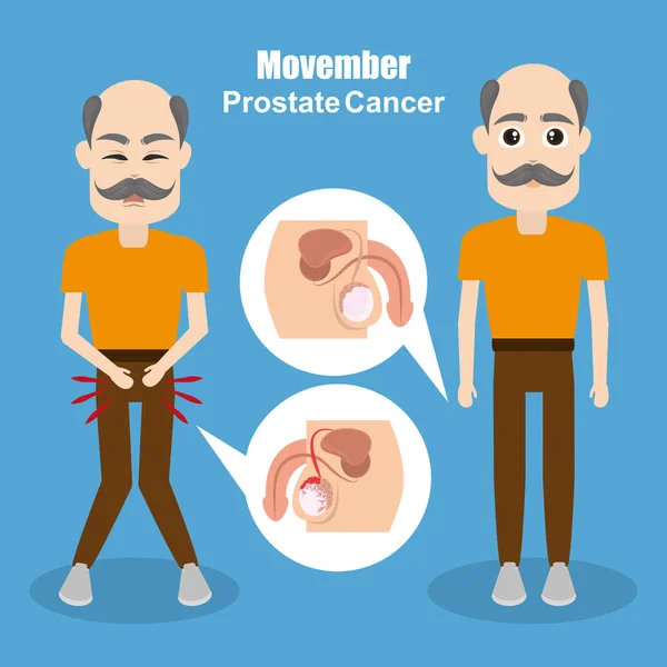 Movember cáncer de próstata — Vector de stock