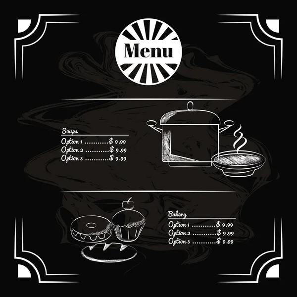 Menu éléments de restaurant — Image vectorielle
