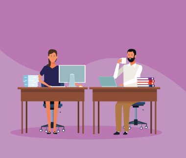 iş arkadaşları erkek ve kadın ofiste