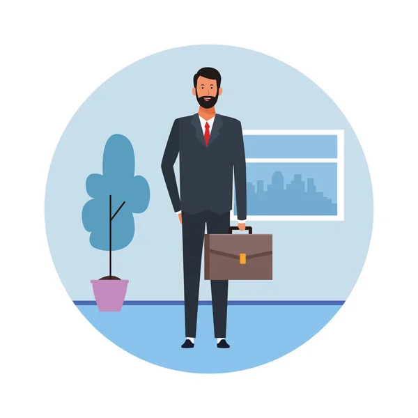 Office bussinesman avatar — Stok Vektör