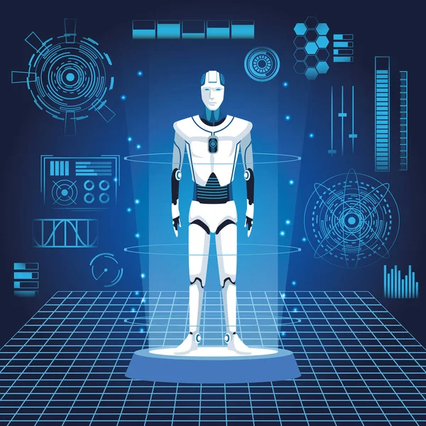 Avatar robot humanoide — Vector de stock