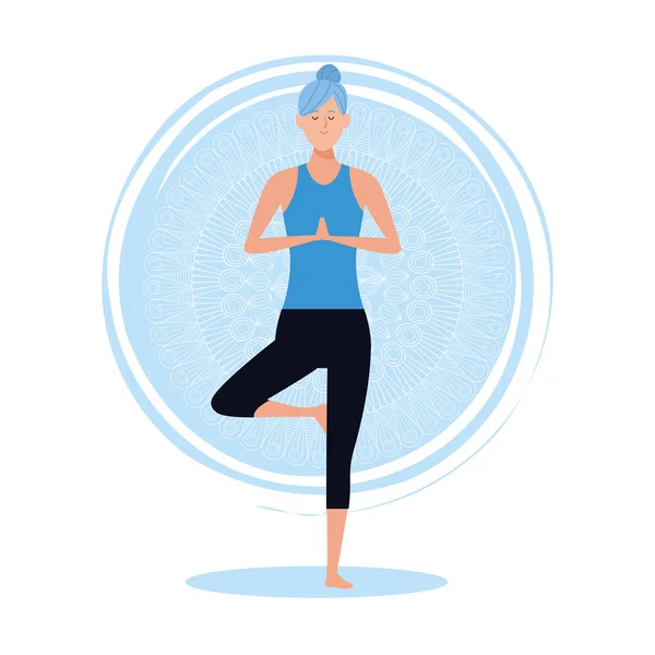 Frau in Yoga-Posen — Stockvektor