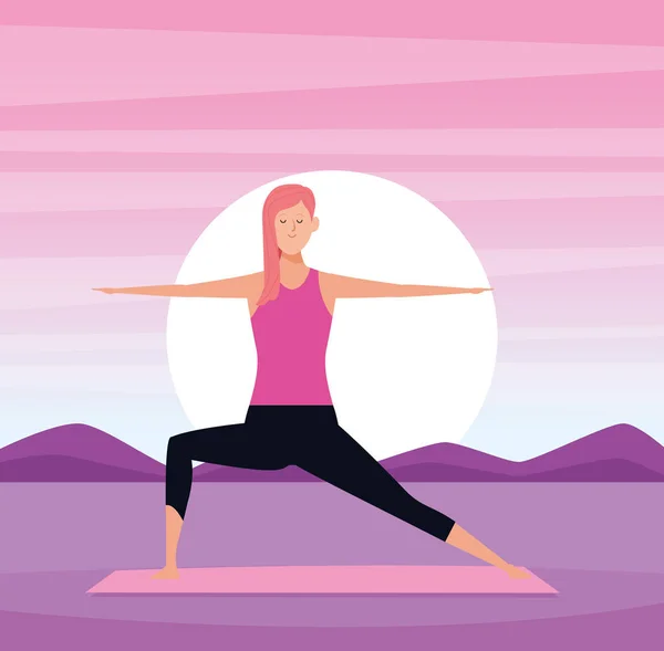 Frau in Yoga-Posen — Stockvektor
