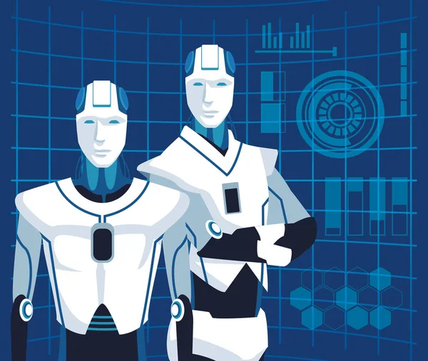 Robô humanóide avatar — Vetor de Stock