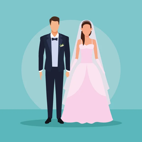 Casamento casal de mãos dadas —  Vetores de Stock