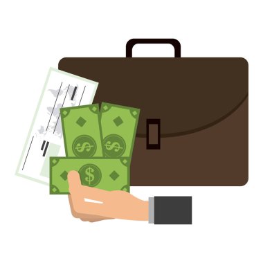 Onay ve para ile iş evrak çantası