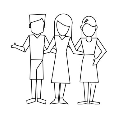 Arkadaşlar avatar çizgi film siyah ve beyaz