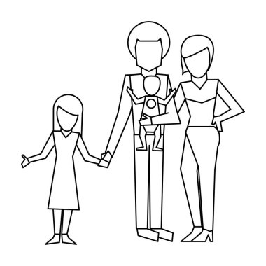 Aile avatar kavramı siyah ve beyaz