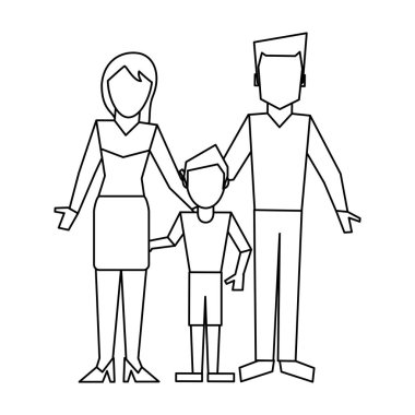 Aile avatar kavramı siyah ve beyaz