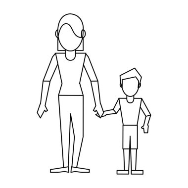 Aile avatar kavramı siyah ve beyaz