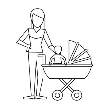 Aile avatar kavramı siyah ve beyaz