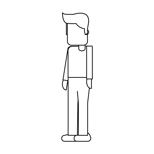 Mann gesichtsloses Profil schwarz-weiß — Stockvektor