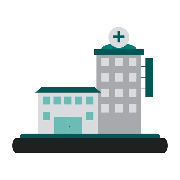 Νοσοκομείο κτίριο τοπίο — Διανυσματικό Αρχείο