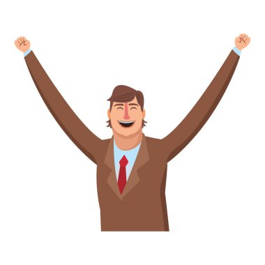 Mutlu çift işadamı çizgi film