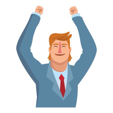 Mutlu çift işadamı çizgi film