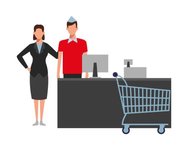 İnsanlar süpermarkette alışveriş