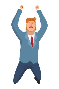 Mutlu çift işadamı çizgi film