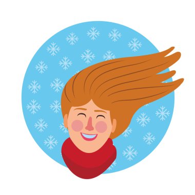 Kadın yüzü carrtoon