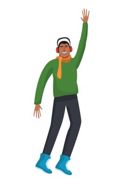 mutlu bir adam kış