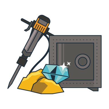 Elmas madenciliği kasa ve matkap ile