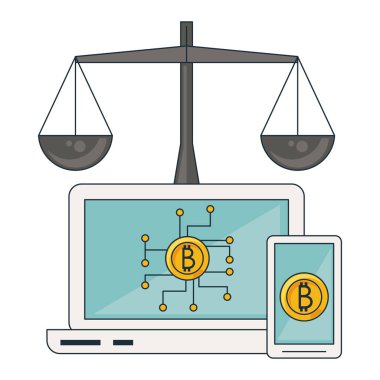 Bitcoins laptop ve smartphone