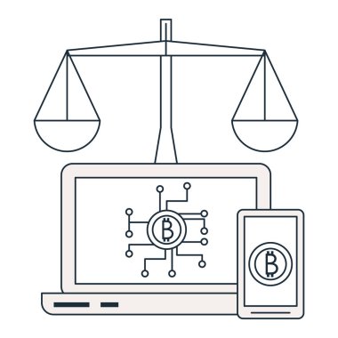 Bitcoins laptop ve smartphone